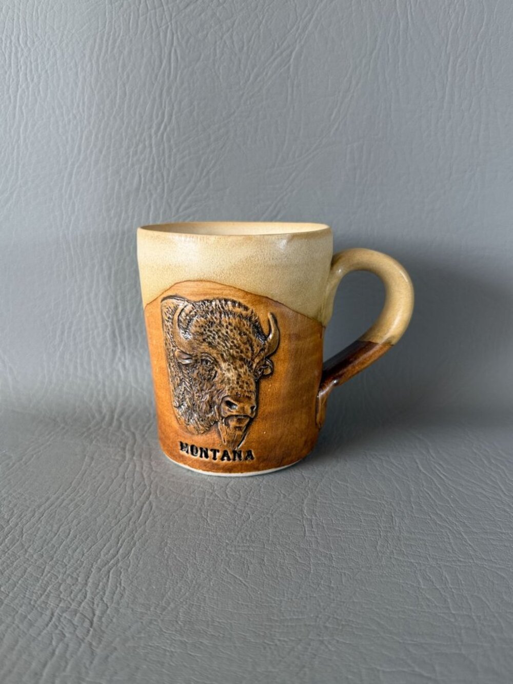 Cold Mountain Pottery 2017 Montana Bison Mug 3D Buffalo Handcrafted Stoneware - Picture 2 of 11